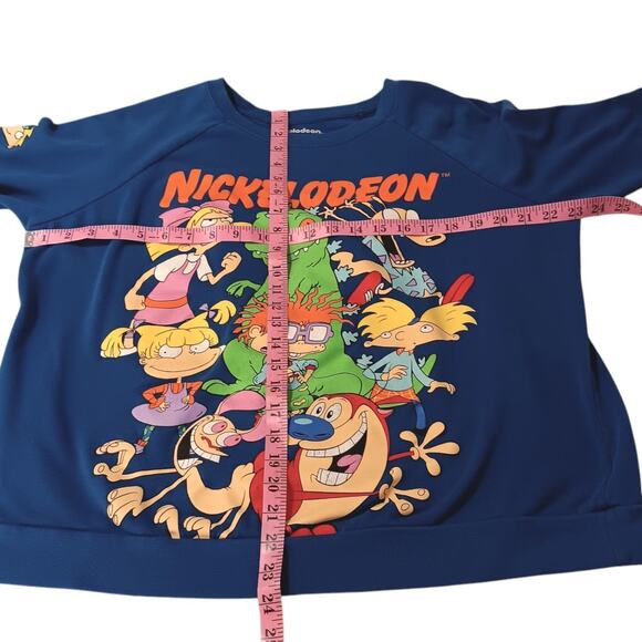 VINTAGE 90s NICKELODEON Sweatshirt Top Youth 2X Cartoon Wornin Pop Culture 1990s - Picture 3 of 11